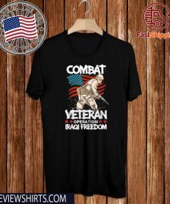 Combat Veteran Iraqi Freedom Military American Flag US T-Shirt