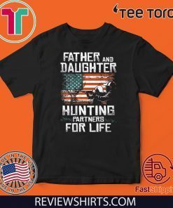 Father And Daughter Hunting Partners For Life American Flag Official T-Shirt