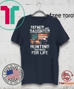 Father And Daughter Hunting Partners For Life American Flag Official T-Shirt