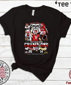 Georgia Bulldogs 2019 Sugar Bowl Champions vs Baylor Bears Tee Shirt