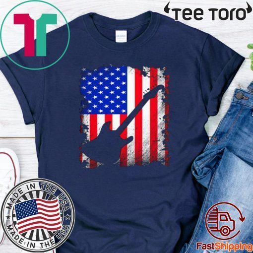 Guitar American Flag Usa Patriotic Love Music Lover Original T-Shirt