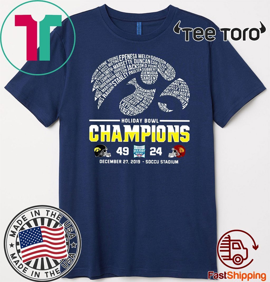 Iowa Athletics Holiday Bowl Champions Offcial T-Shirt - ShirtElephant ...