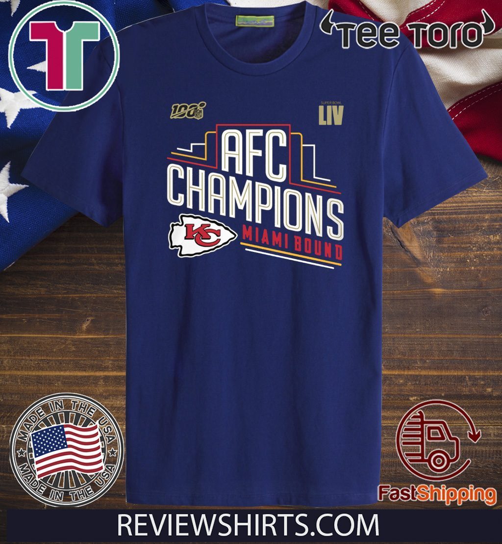 KANSAS CITY CHIEFS 2019 AFC CHAMPIONS LIMITED EDITION T-SHIRT ...