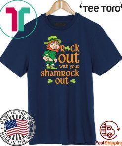 Leprechaun Rock Out With Shamrock Out St Patrick’s Day Gift T-Shirt