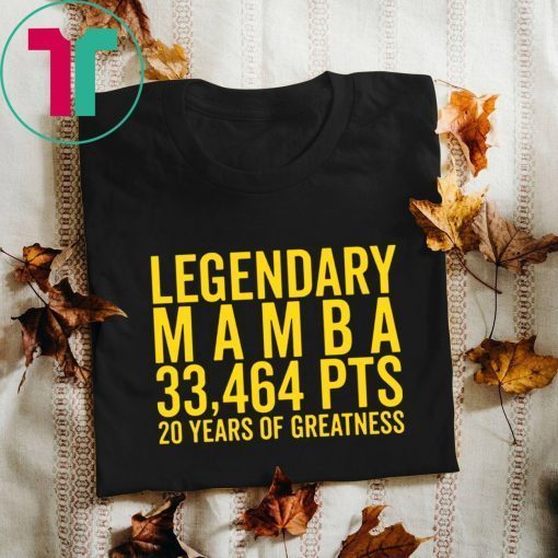 RIP Kobe Bryant Legendary mamba 33464 pts 20 years of greatness T-Shirt