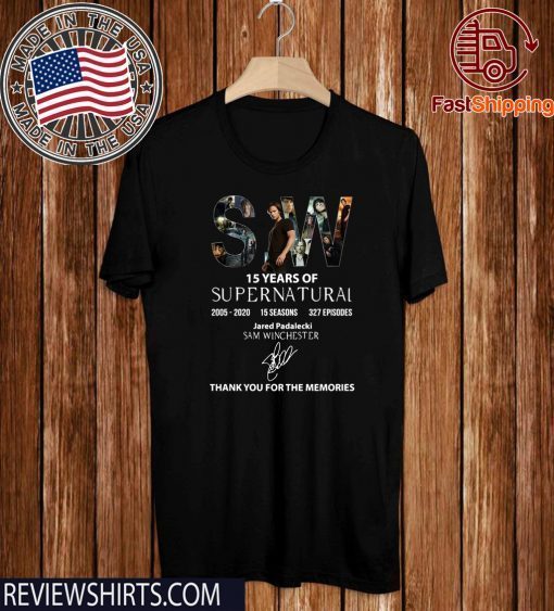 SW 15 Years Of Supernatural Thank You For The Memories Official T-Shirt
