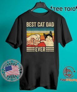 Vintage Best Cat Dad Ever Bump Fit Fathers Day Retro T-Shirt