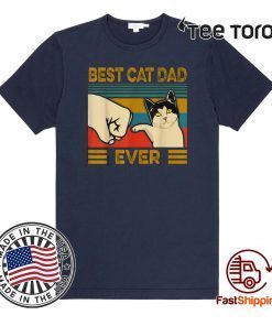 Vintage Best Cat Dad Ever Bump Fit 2020 T-Shirt
