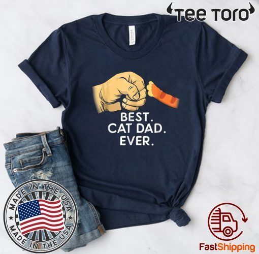 Vintage Best Cat Dad Ever Bump Fit Shirt Fathers day Apparel Tee Shirt