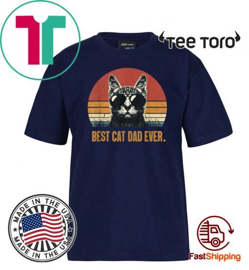 Vintage Best Cat Dad Ever Cat Lover Fathers Day 2020 T-Shirt