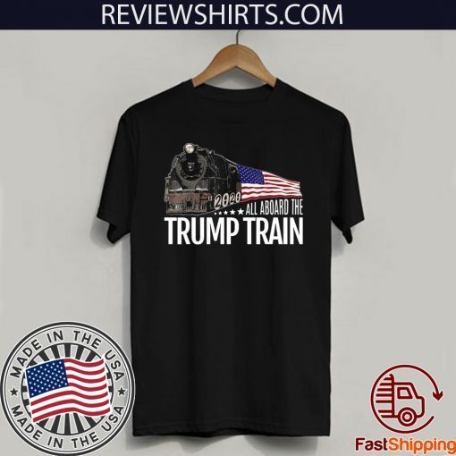 All Aboard the Trump Train American Flag TShirt