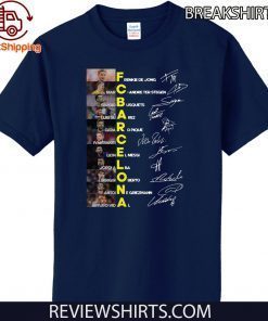 Barcelona Franke De Jong Marc Andre Ter Stegen Sergio Busquets Luis Suarez Gerard Pique Signatures Hot T-Shirt