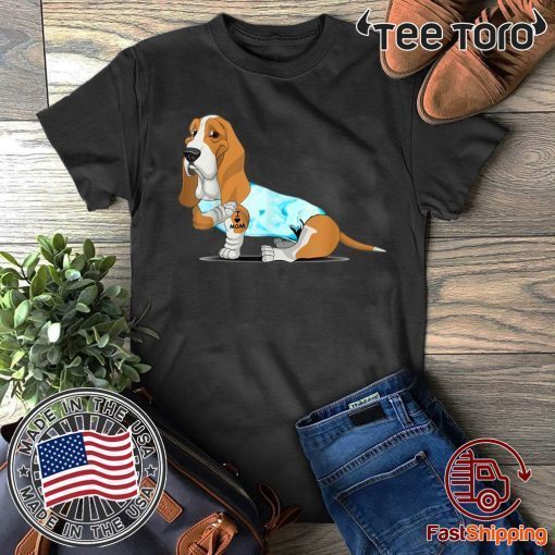 Basset Hound Tattoos I Love MOM Sitting Mother's Day Funny T-Shirt