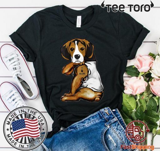 Beagle Tattoos Shirt - I Love MOM Funny Gift Mother's Day T-Shirt