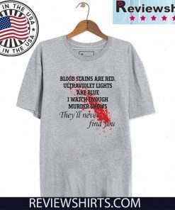 Blood stains are red ultraviolet lights are blue Limited Edition T-Shirt