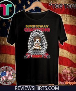 Bulldog Iron Throne Super Bowl LIV Champions Chiefs Tee Shirt