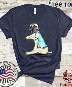 Limited Edition Bullmastiff Tattoos I Love MOM Sitting Gift Mother's Day T-Shirt