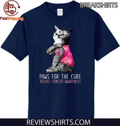 Cat paws for the cure breast cancer awareness 2020 T-Shirt