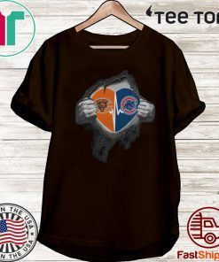 Chicago Bears Inside My Heart Chicago Cubs Official T-Shirt