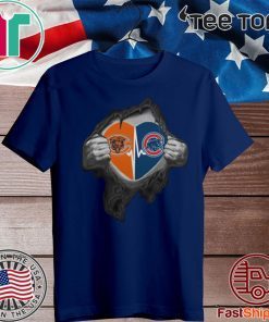 Chicago Bears Inside My Heart Chicago Cubs Official T-Shirt