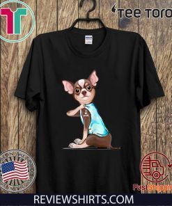 Chihuahua Tattoos I Love MOM Sitting Mother's Day Gift T-Shirt