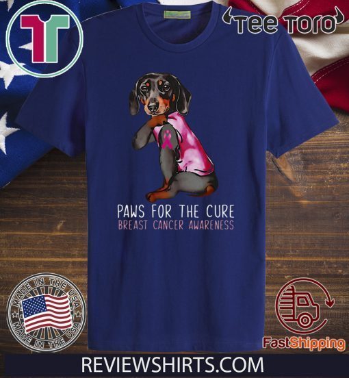 Dachshund paws for the cure breast cancer awareness 2020 T-Shirt