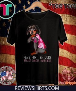 Dachshund paws for the cure breast cancer awareness 2020 T-Shirt