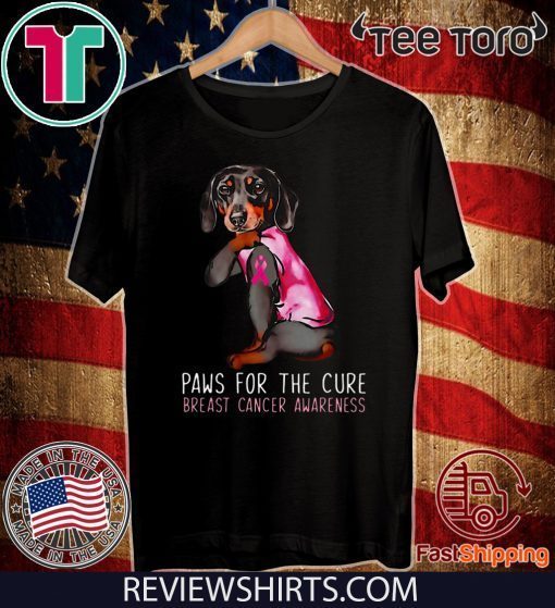 Dachshund paws for the cure breast cancer awareness 2020 T-Shirt