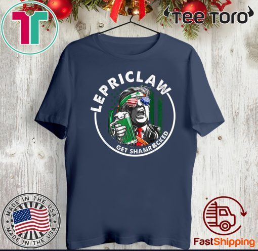 Donald Trump Lover Gifts Drinking Lepriclaw Get Shamrocked St Paddy T-Shirt