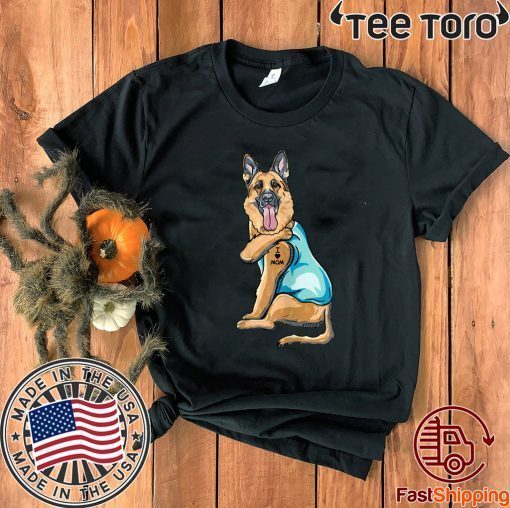 Official German Shepherd Tattoos I Love MOM Sitting Gift Mother's Day T-Shirt