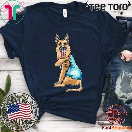 Official German Shepherd Tattoos I Love MOM Sitting Gift Mother's Day T-Shirt