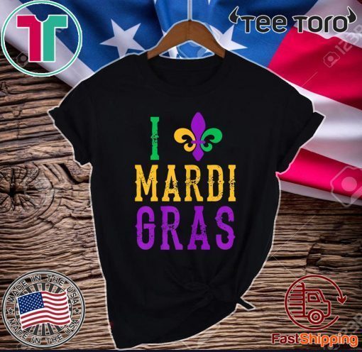 Vintage I Love Mardi Gras NOLA New Orleans T-Shirt