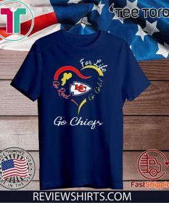 KANSAS CITY CHIEFS HEART FOR LIFE GO RED GO GOLD GO CHIEFS OFFICIAL T-SHIRT