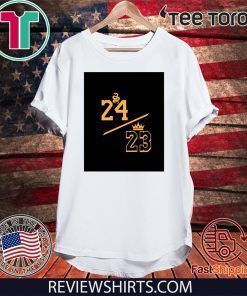Kobe 24 LeBron 23 Gold Tee Shirt