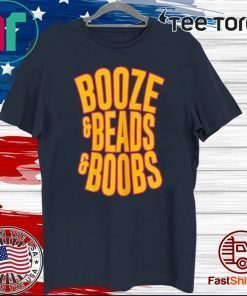 Mardi Gras Carnival Booze Beads Boobs Official T-Shirt