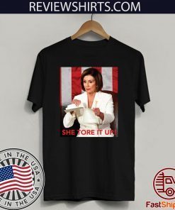 Nancy Pelosi Meme She Tore It Up Trump Speech Official T-Shirt