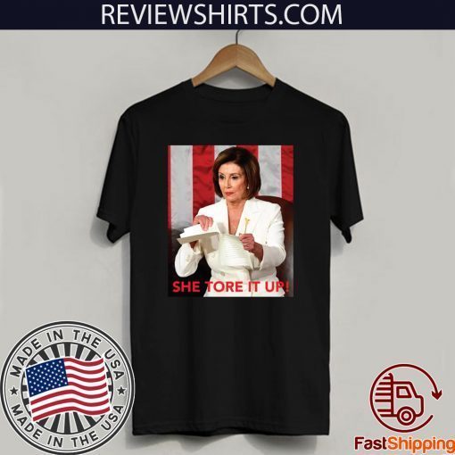 Nancy Pelosi Meme She Tore It Up Trump Speech Official T-Shirt