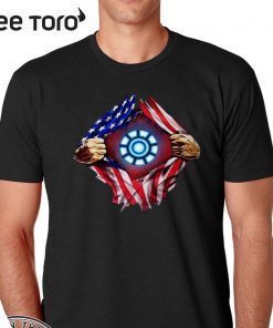 Official Iron Man Arc Reactor American Flag T-Shirt