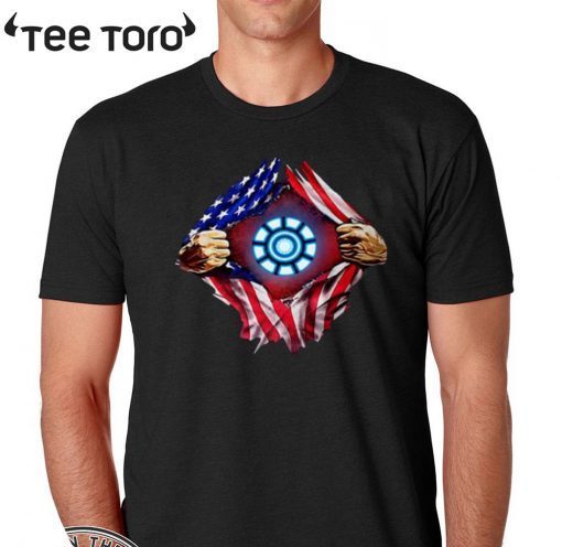 Official Iron Man Arc Reactor American Flag T-Shirt