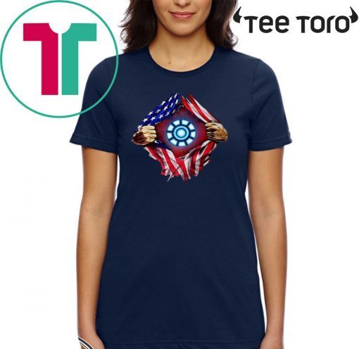 Official Iron Man Arc Reactor American Flag T-Shirt