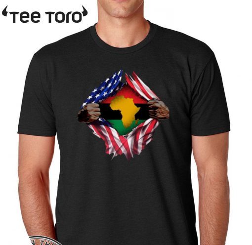 Pan Africanism Blood Inside Me South African American Flag 2020 T-Shirt