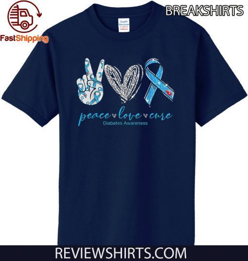 Peace Love Cure Diabetes Awareness Unisex T-Shirt