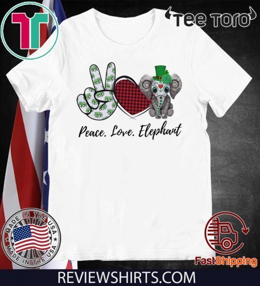 Peace Love Lucky Elephant Irish 2020 T-Shirt