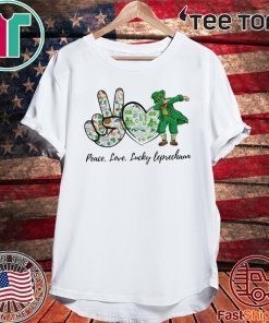 Peace Love Lucky Leprechaun Patrick Day 2020 T-Shirt