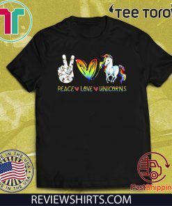 Peace Love Unicorn Hippie Style Awesome Tee Shirt