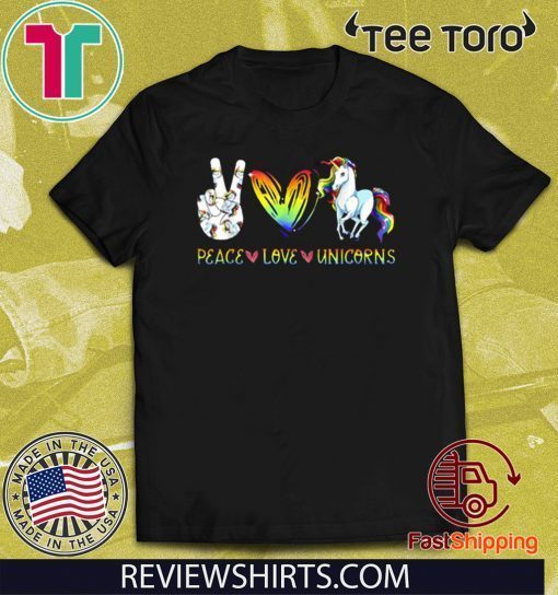 Peace Love Unicorn Hippie Style Awesome Tee Shirt