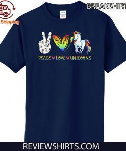 Peace Love Unicorn Hippie Style Awesome Tee Shirt