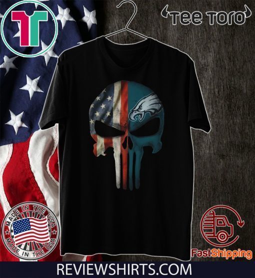 Philadelphia Eagles American flag punisher Skull Unisex T-Shirt