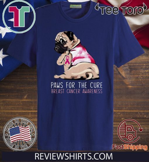 Pug paws for the cure breast cancer awareness Official T-Shirt