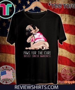 Pug paws for the cure breast cancer awareness Official T-Shirt